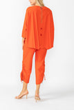 Orange Bottom Side Drawed Detail Pants