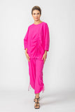 Pink Front Drawed Detail Asymmetrical Top