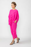 Pink Front Drawed Detail Asymmetrical Top