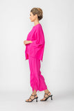 Pink Front Drawed Detail Asymmetrical Top