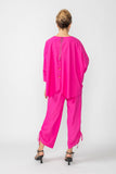 Pink Front Drawed Detail Asymmetrical Top