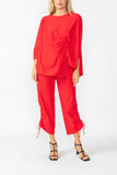 Red Bottom Side Drawed Detail Pants