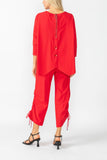 Red Bottom Side Drawed Detail Pants