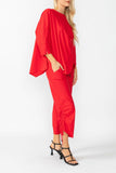 Red Bottom Side Drawed Detail Pants