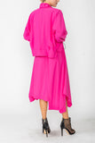 Pink Pull On Collar and Bell Sleeve Jacket