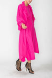 Pink Pull On Collar and Bell Sleeve Jacket