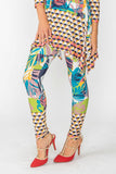 Coral Border Print Leggings