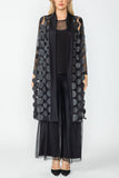 Plus Size Black Mesh Triangle Midi Jacket