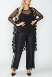 Plus Size Black Mesh Triangle Midi Jacket