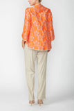 Orange Cross-Over Bell Cuffs One Button Jacket