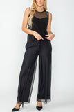 Black Mesh Shoulder Sleeveless Top