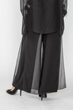 Plus Size Black Mesh Wide Leg Pants