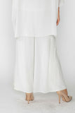 White Mesh Wide Leg Pants