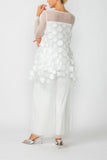 White Mesh Wide Leg Pants