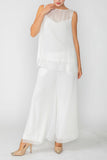 White See Through Shoulder Chiffon Top