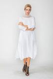 White Organdy Stand Collar Dress