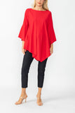 Red Ruffle Sleeve Asymmetrical Top