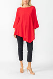 Red Ruffle Sleeve Asymmetrical Top