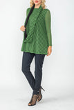 Hunter Green Boat Neck See Through Sleeve Top