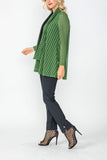 Hunter Green Boat Neck See Through Sleeve Top