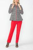 Red High-Wide Collar Princess Jacket