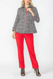 Red High-Wide Collar Princess Jacket