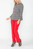 Red High-Wide Collar Princess Jacket