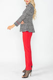 Red High-Wide Collar Princess Jacket