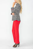 Red High-Wide Collar Princess Jacket