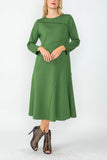 Hunter Green Asymmetrical Cut-Line Dress