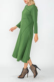 Hunter Green Asymmetrical Cut-Line Dress