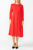 Red Asymmetrical Cut-Line Dress