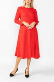 Red Asymmetrical Cut-Line Dress