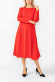 Red Asymmetrical Cut-Line Dress