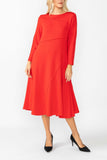 Red Asymmetrical Cut-Line Dress