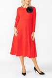 Red Asymmetrical Cut-Line Dress