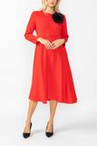 Red Asymmetrical Cut-Line Dress