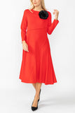 Red Asymmetrical Cut-Line Dress