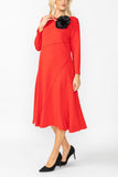 Red Asymmetrical Cut-Line Dress