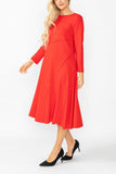 Red Asymmetrical Cut-Line Dress