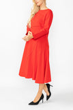 Red Asymmetrical Cut-Line Dress