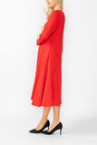 Red Asymmetrical Cut-Line Dress