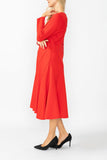 Red Asymmetrical Cut-Line Dress