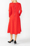 Red Asymmetrical Cut-Line Dress