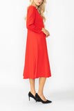 Red Asymmetrical Cut-Line Dress