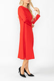 Red Asymmetrical Cut-Line Dress