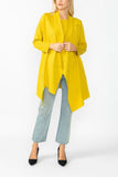 Mustard Intricate Line Asymmetrical Jacket