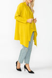 Mustard Intricate Line Asymmetrical Jacket