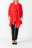 Red Intricate Line Asymmetrical Jacket