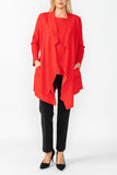 Red Intricate Line Asymmetrical Jacket